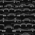 Seamless vector pattern with different bridges